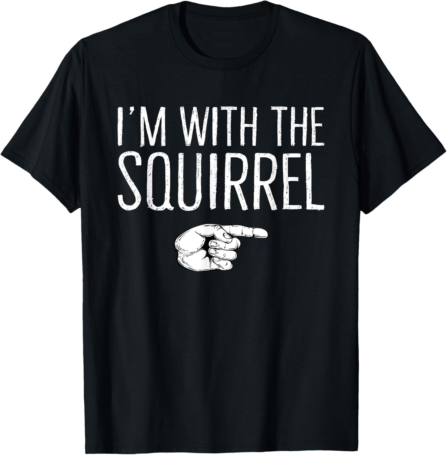 I'm With The Squirrel Matching Costume Lazy Halloween Party T-Shirt - T-Shirt | Black