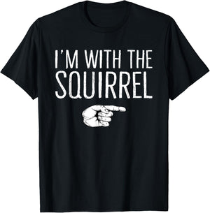 I'm With The Squirrel Matching Costume Lazy Halloween Party T-Shirt - T-Shirt | Black