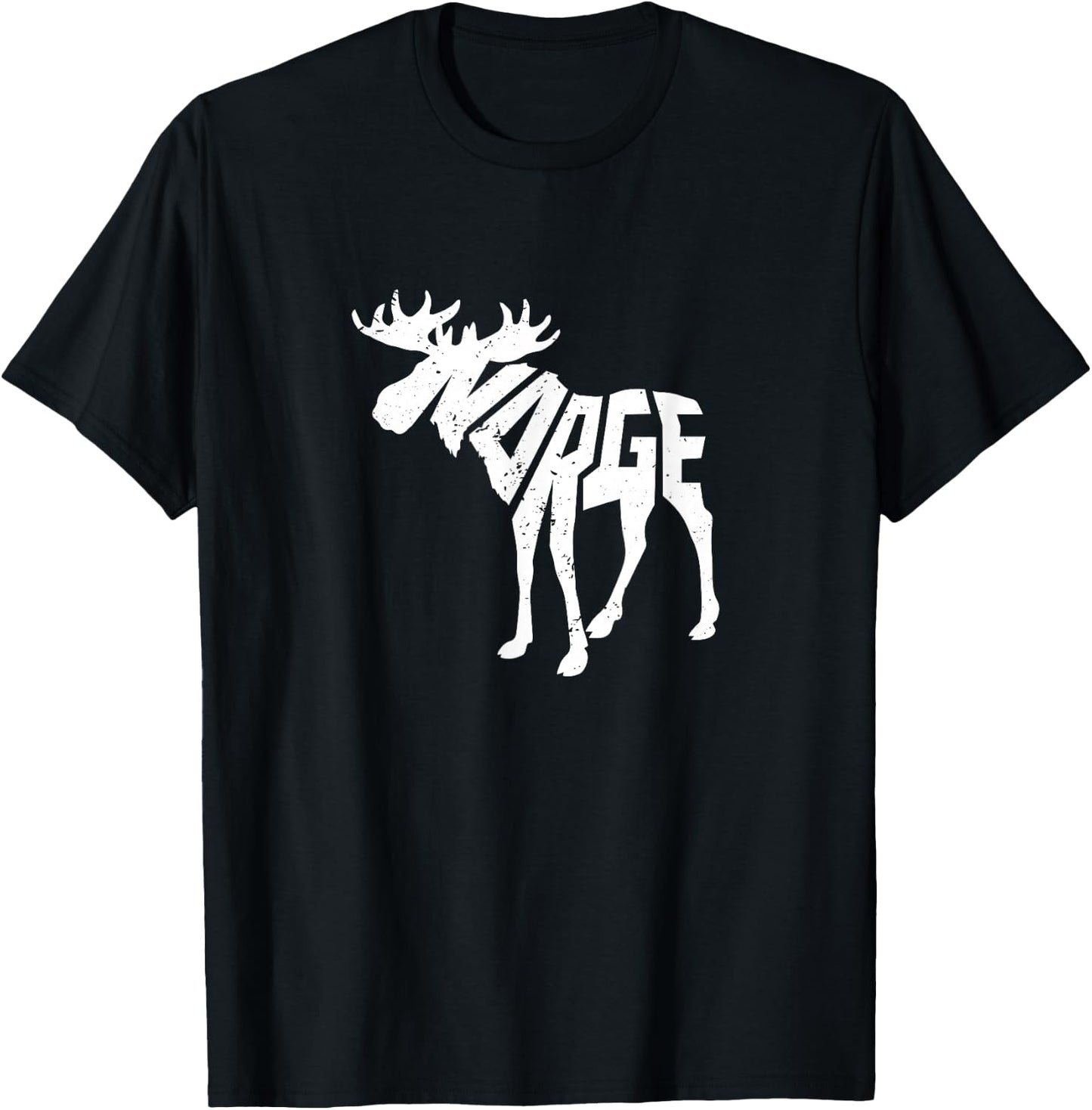 Norway Moose Word Art - Funny Norge Animal T-Shirt - T-Shirt | Black