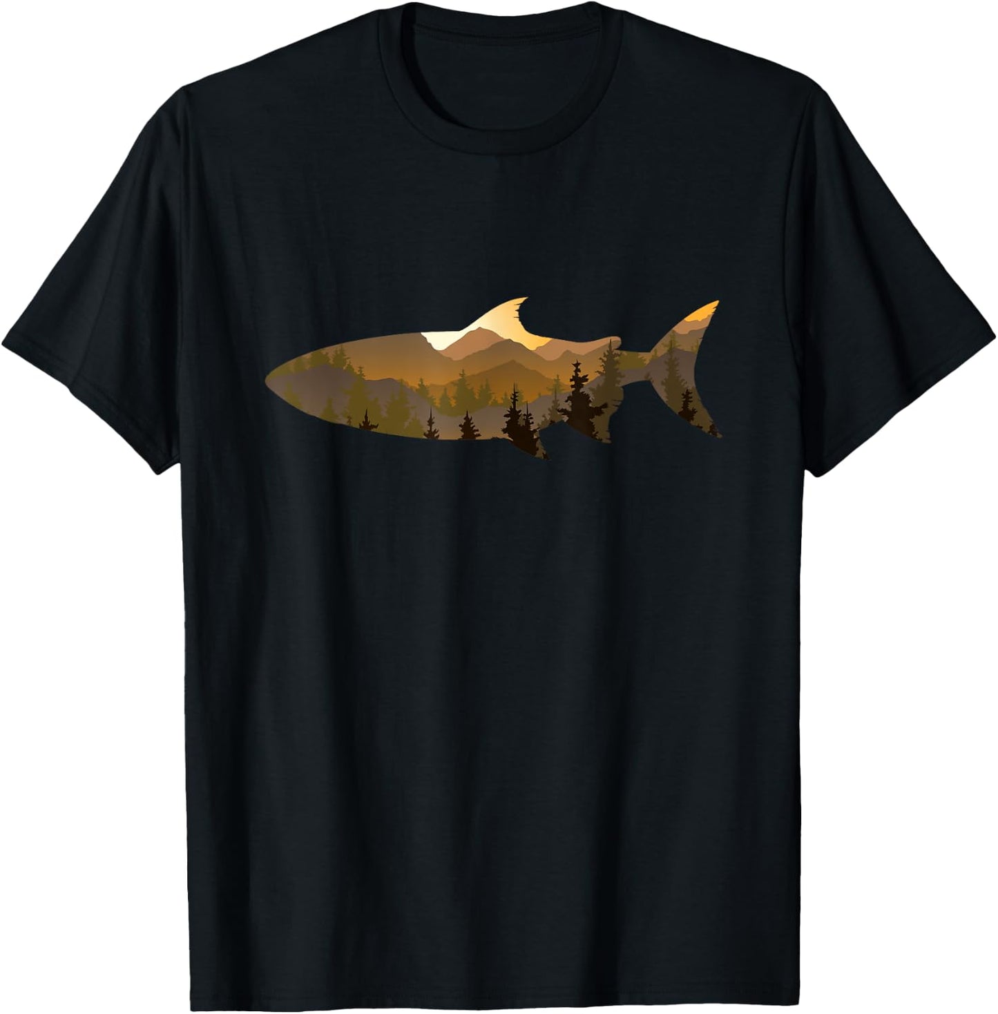Trout Fishing Nature Outdoor Fisherman Fisher Angler T-Shirt - T-Shirt | Black