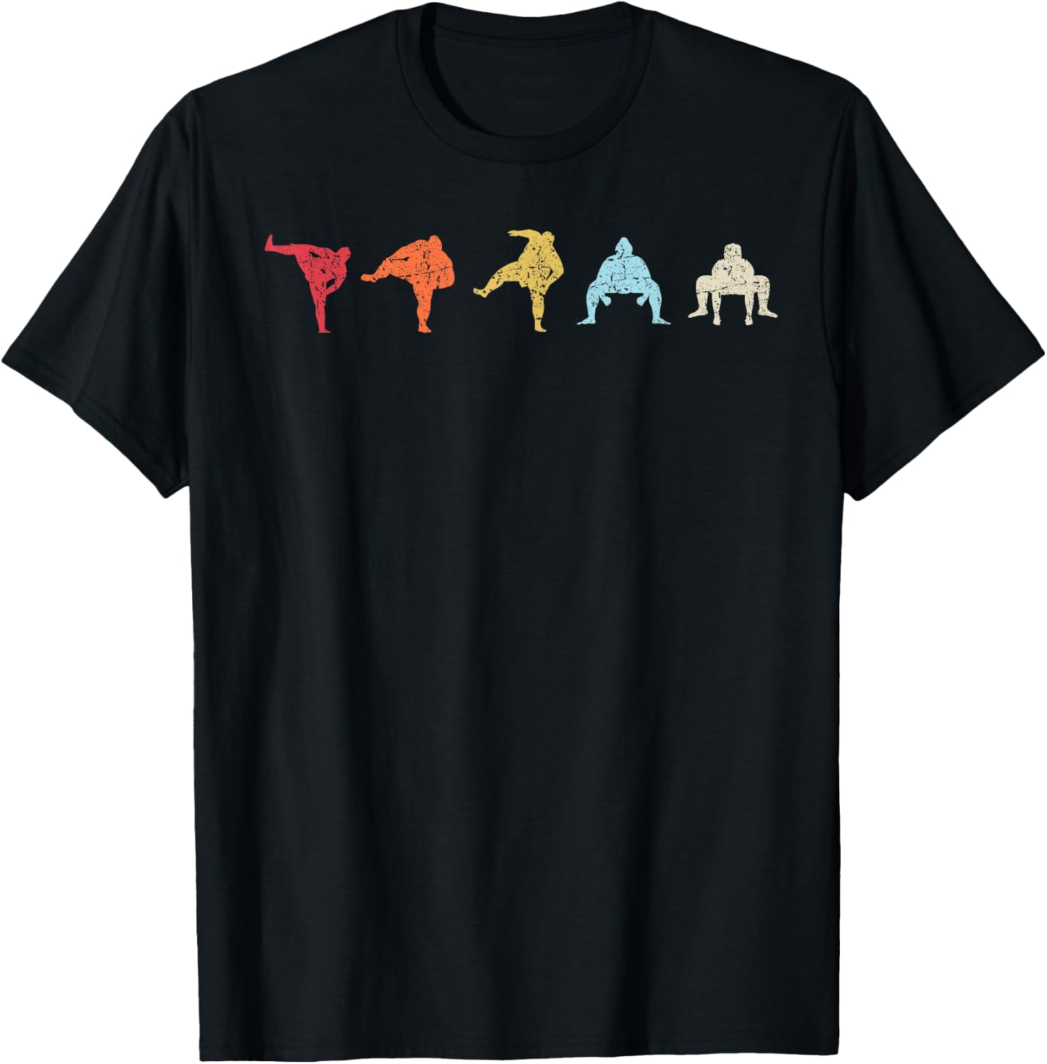 Sumo Wrestling Vintage Sumo Wrestler Retro Sumo T-Shirt - T-Shirt | Black