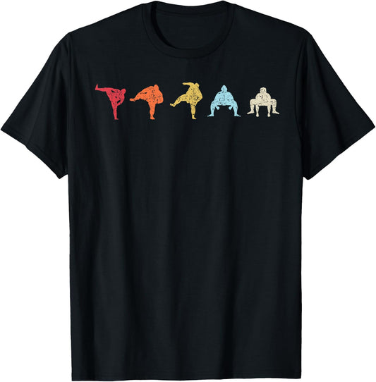 Sumo Wrestling Vintage Sumo Wrestler Retro Sumo T-Shirt - T-Shirt | Black