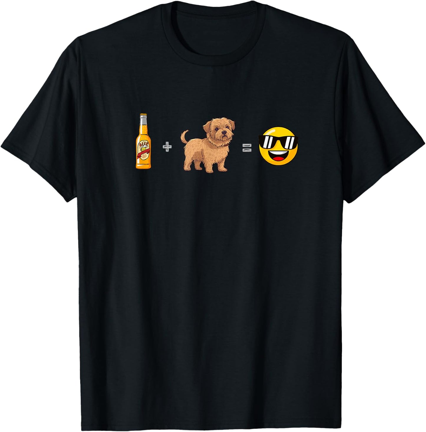 Norfolk Terrier + Beer Dog Dad Happy Men Pet Lover T-Shirt - T-Shirt | Black