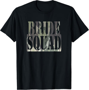 Bride Squad Camouflage Bridal Bachelorette Party T-Shirt - T-Shirt | Black
