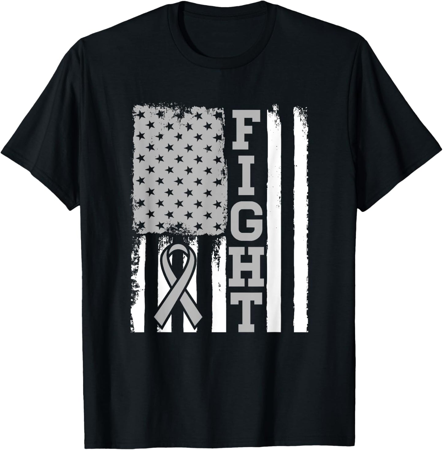 Fight Flag - Brain Cancer Shirt For Brain Cancer Fighter T-Shirt - T-Shirt | Black
