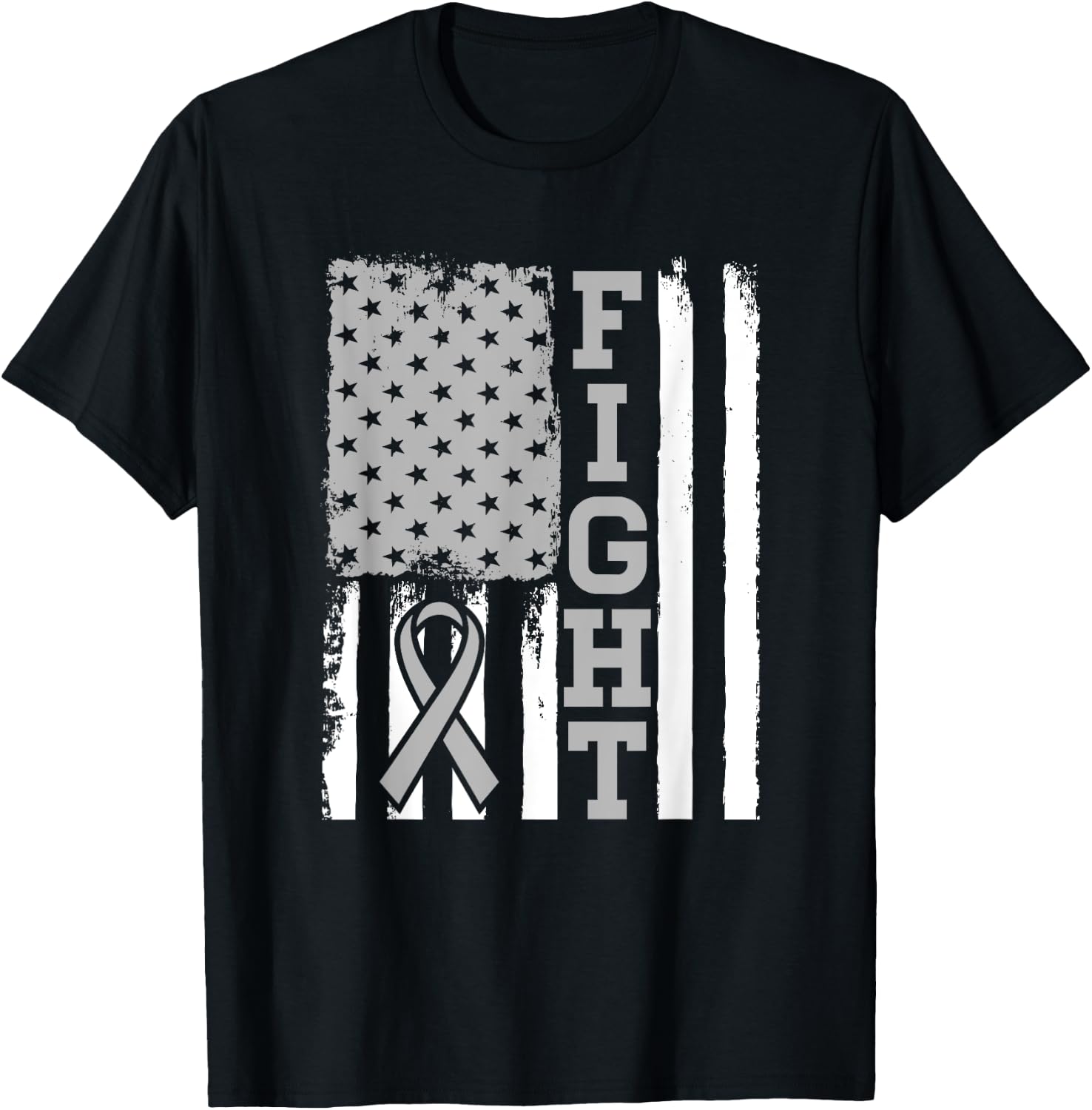 Fight Flag - Brain Cancer Shirt For Brain Cancer Fighter T-Shirt - T-Shirt | Black