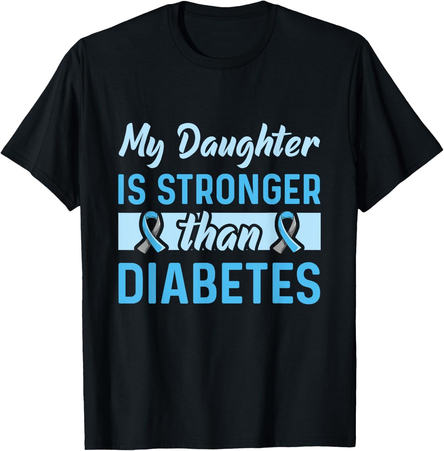 Diabetic Support Design for Parents of a Diabetic Daughter T-Shirt - T-Shirt | Black