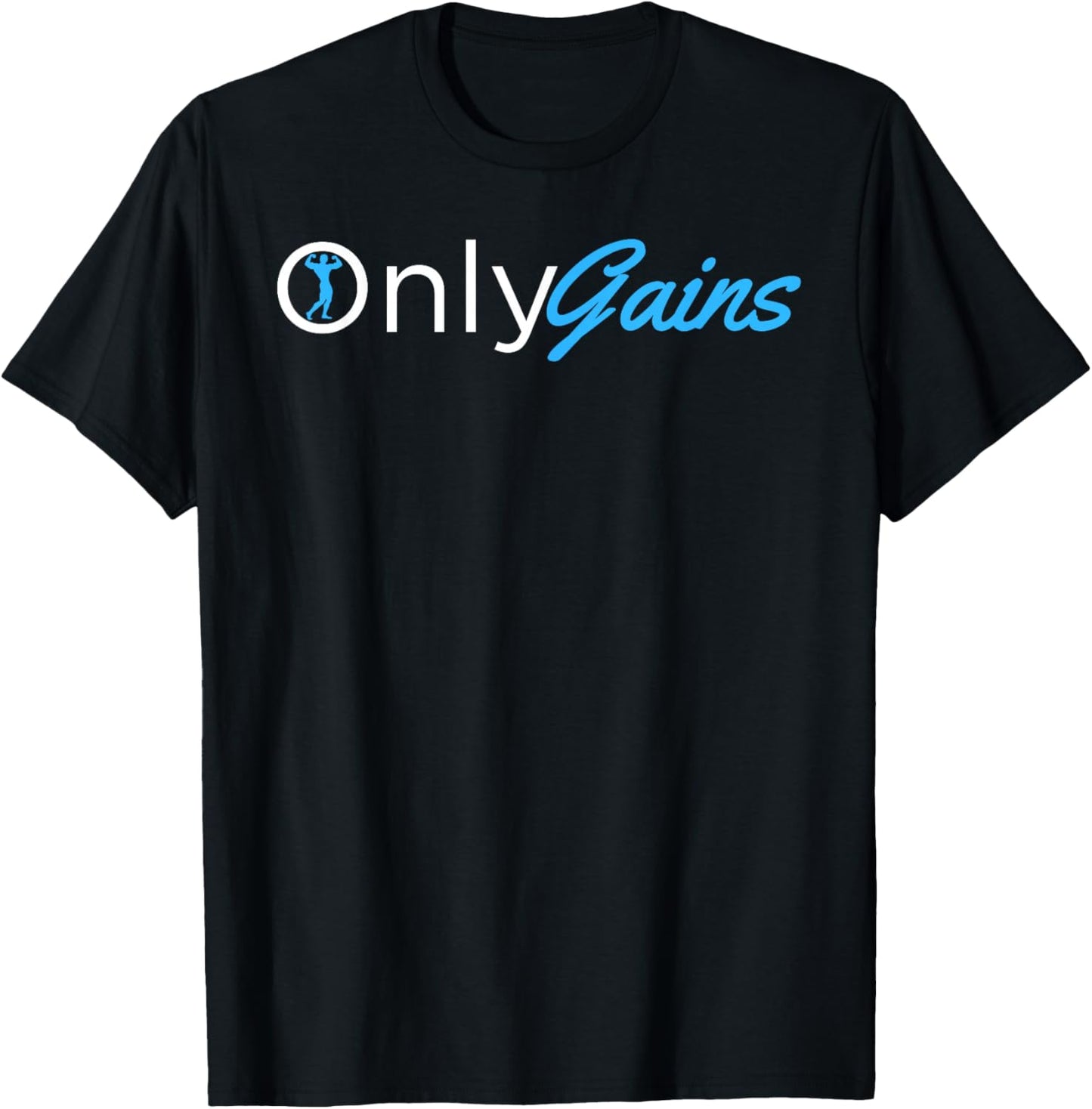 Only Gains - OnlyGains Funny Men's Fitness Bodybuilding T-Shirt - T-Shirt | Black