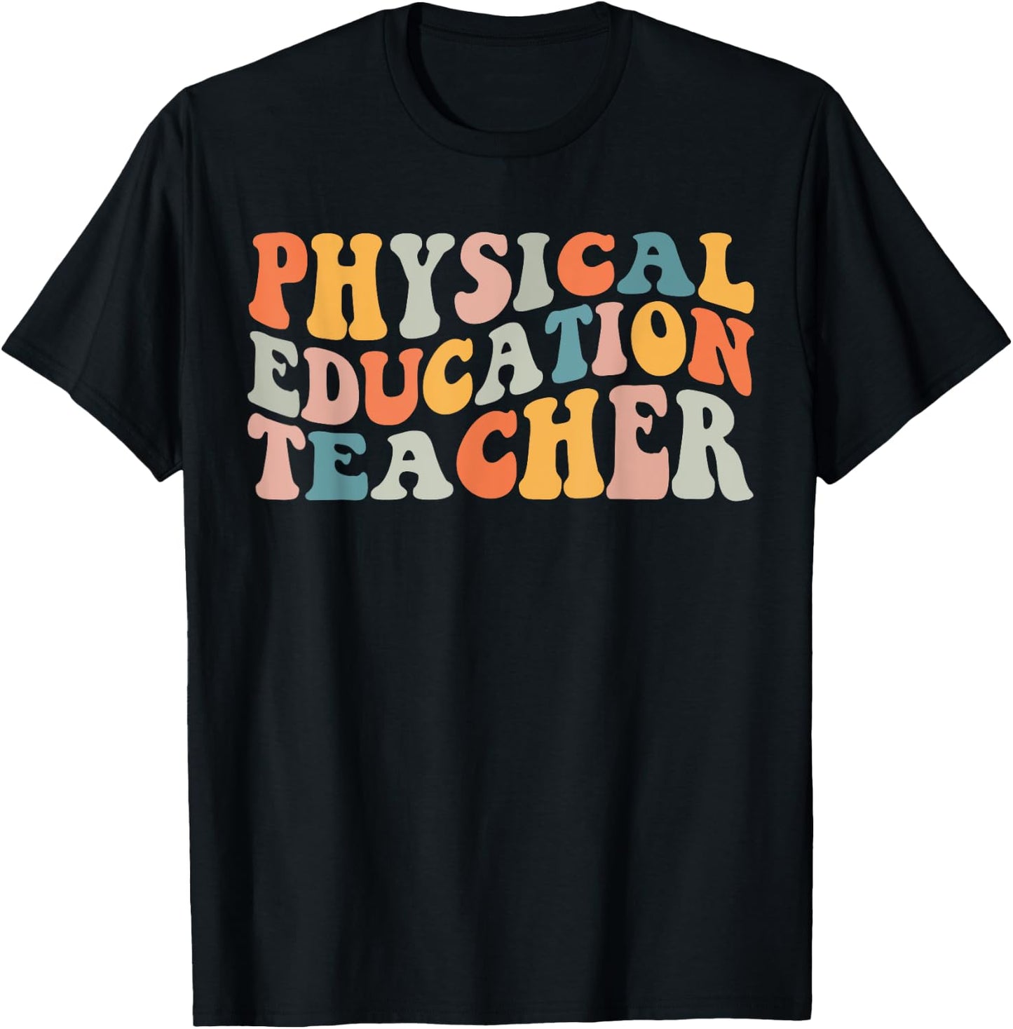 PE Teacher Vintage retro groovy Physical Education Teacher Women T-Shirt - T-Shirt | Black