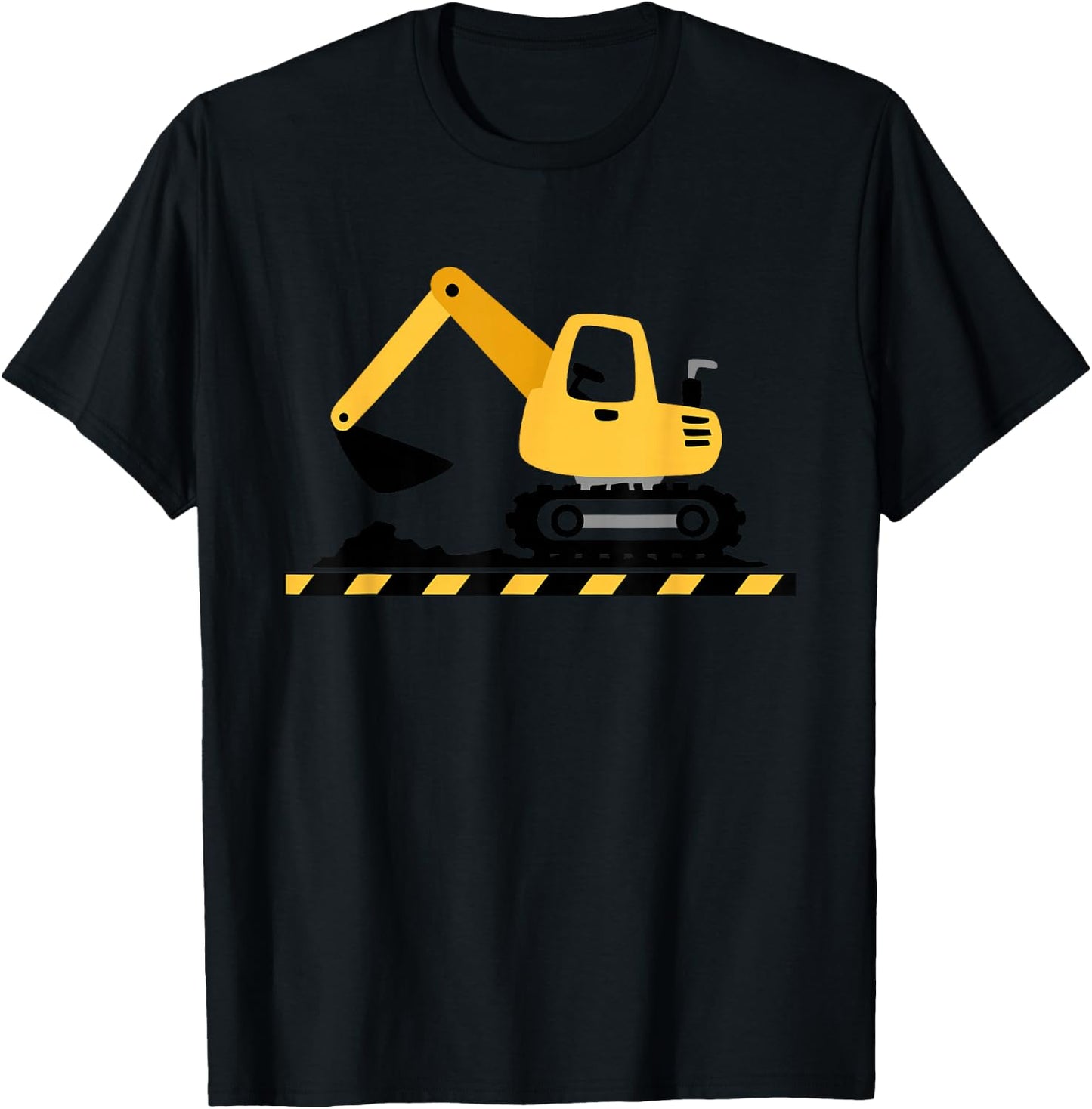 Excavator Construction Site Construction Worker Truck Construction Site Vehicle Boy , gray T-Shirt - T-Shirt | Black