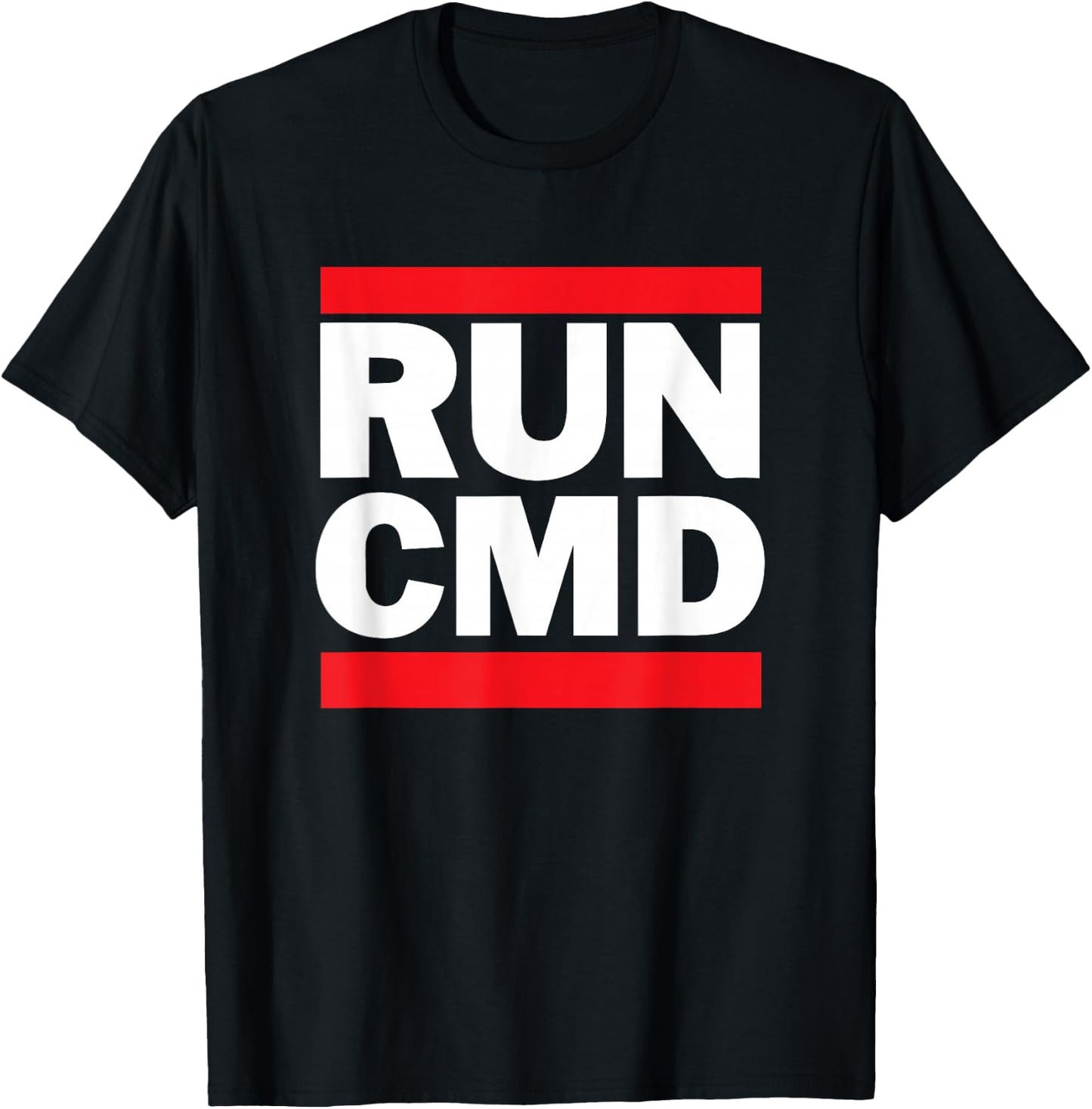 Run-CMD Designs Men's Black Classic Fit Short Sleeve - Command Prompt, Computer Programmer T-Shirt - T-Shirt | Black