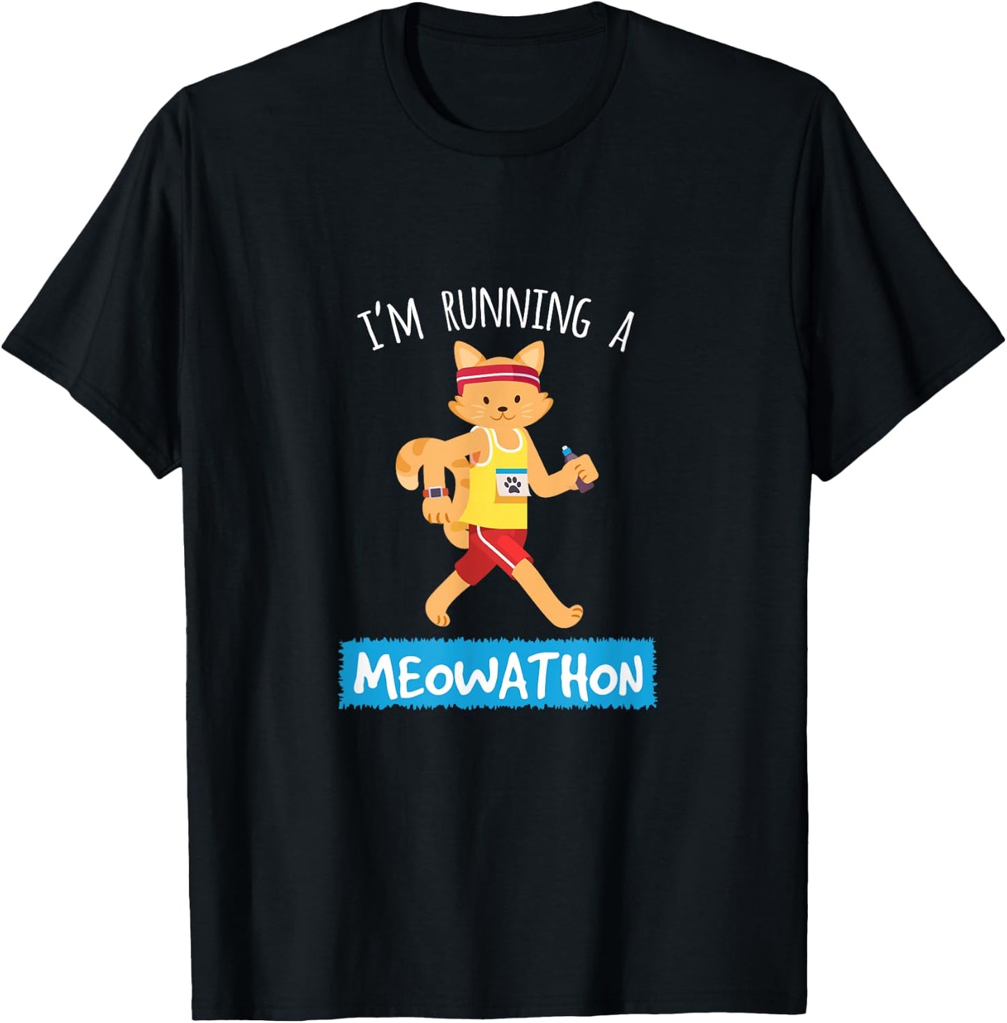 Funny Cat Running Cross Country Gift Men T-Shirt - T-Shirt | Black