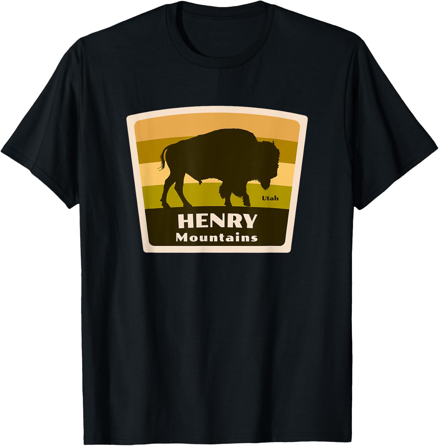 Henry Mountains Utah Bison Herd Vacation Trip Souvenir T-Shirt - T-Shirt | Black