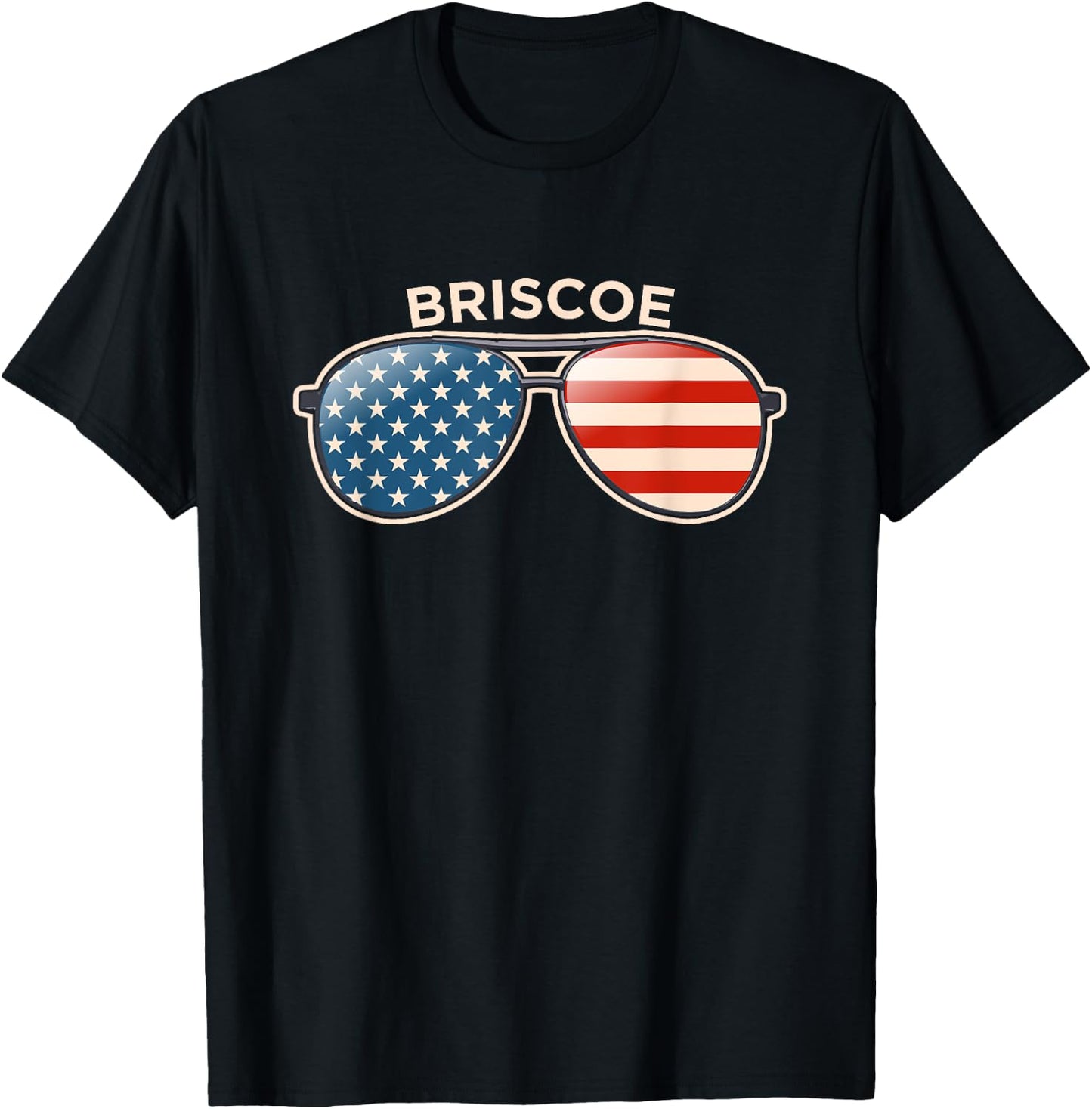 Briscoe, TX Vintage US Flag Sunglasses T-Shirt - T-Shirt | Black