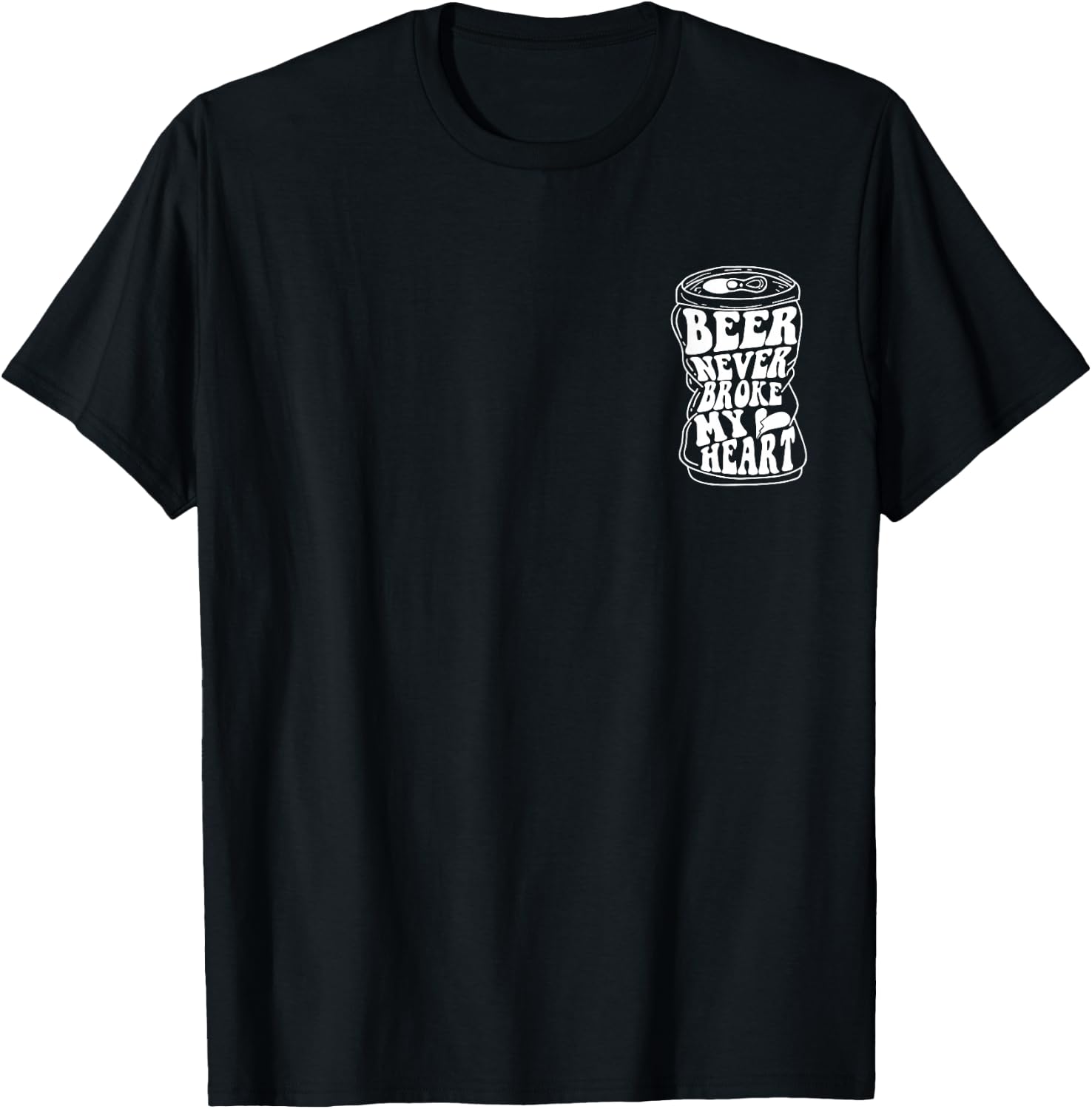 Long Neck Ice Cold Beer Never Broke My Heart Retro T-Shirt - T-Shirt | Black
