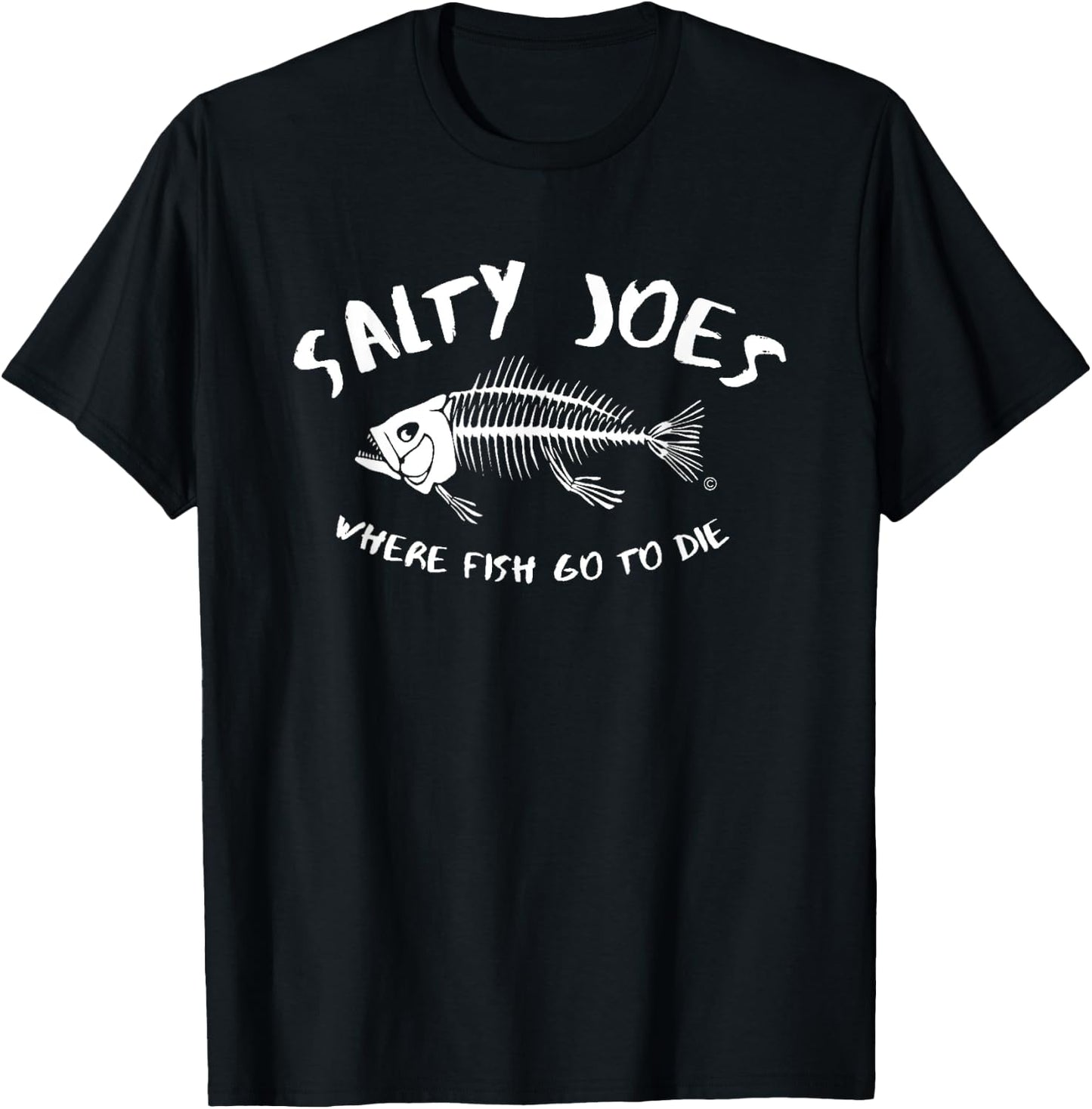 Salty Joe's Where Fish Go To Die Surf Shop Graphic T-Shirt - T-Shirt | Black