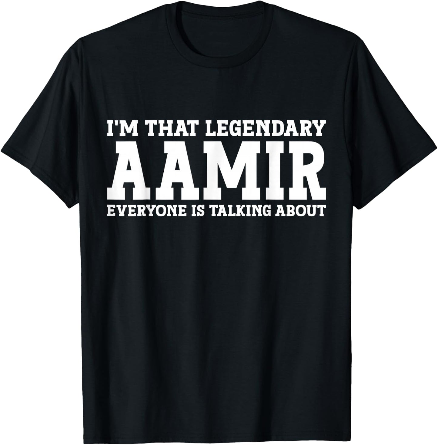 Aamir Personal Name First Name Funny Aamir T-Shirt - T-Shirt | Black