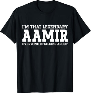 Aamir Personal Name First Name Funny Aamir T-Shirt - T-Shirt | Black