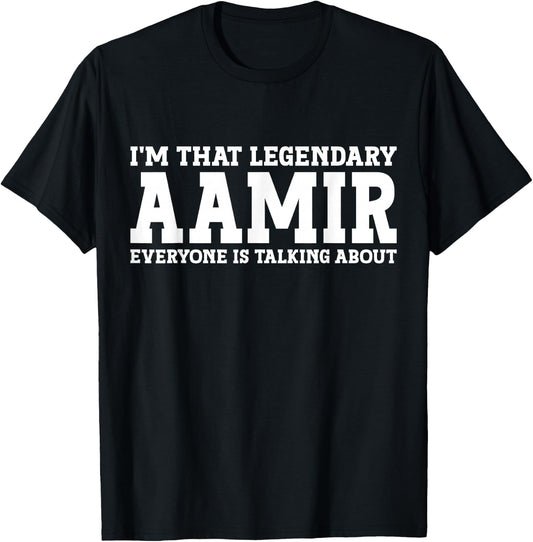 Aamir Personal Name First Name Funny Aamir T-Shirt - T-Shirt | Black