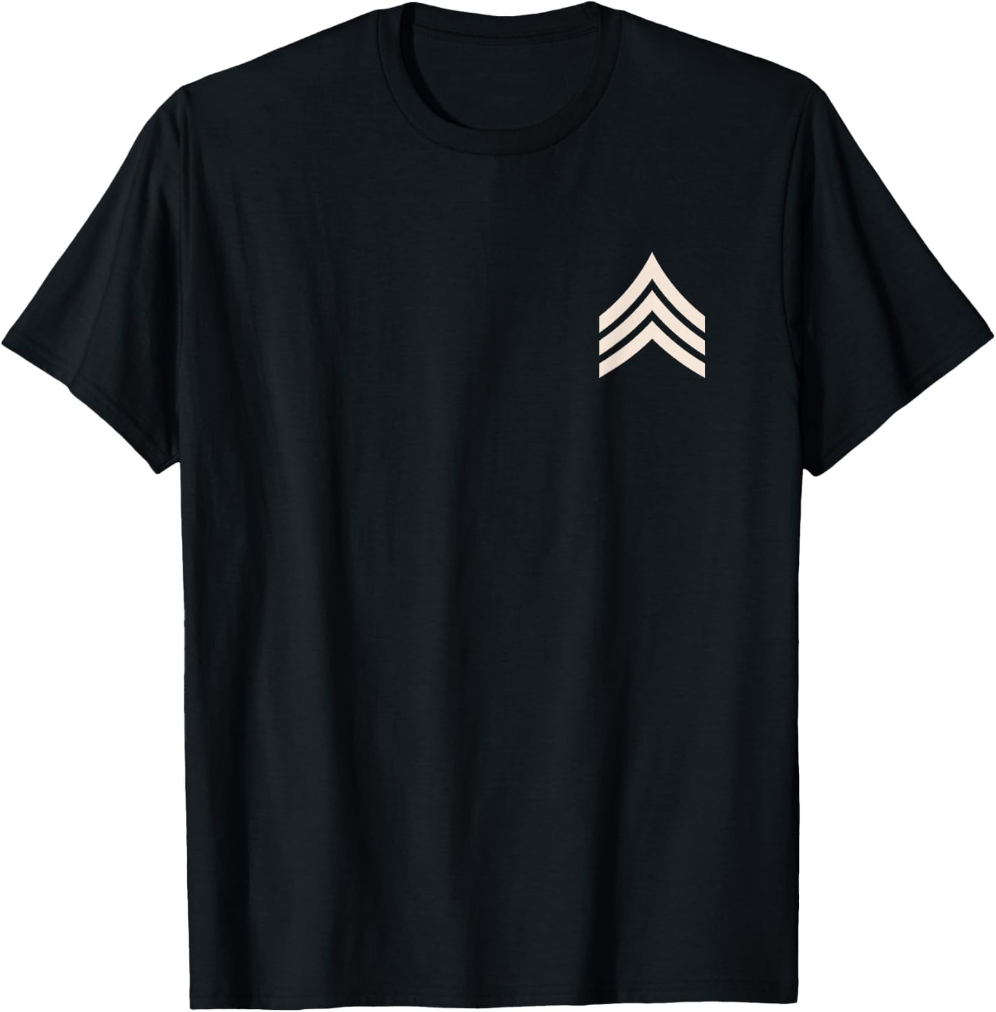 Sergeant Stripes Sarge Rank Insignia T-Shirt - T-Shirt | Black