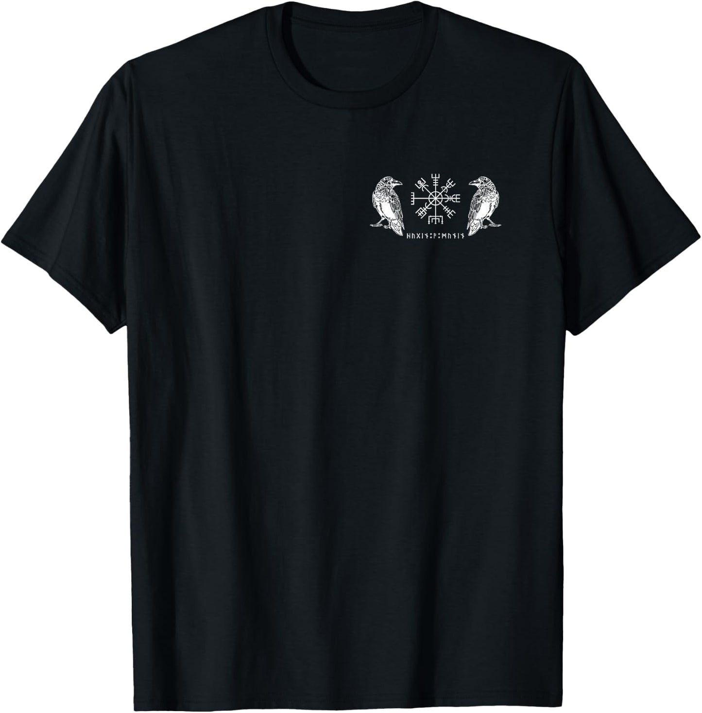 Vegvisir Ravens Odins Hugin and Munin , black T-Shirt - T-Shirt | Black