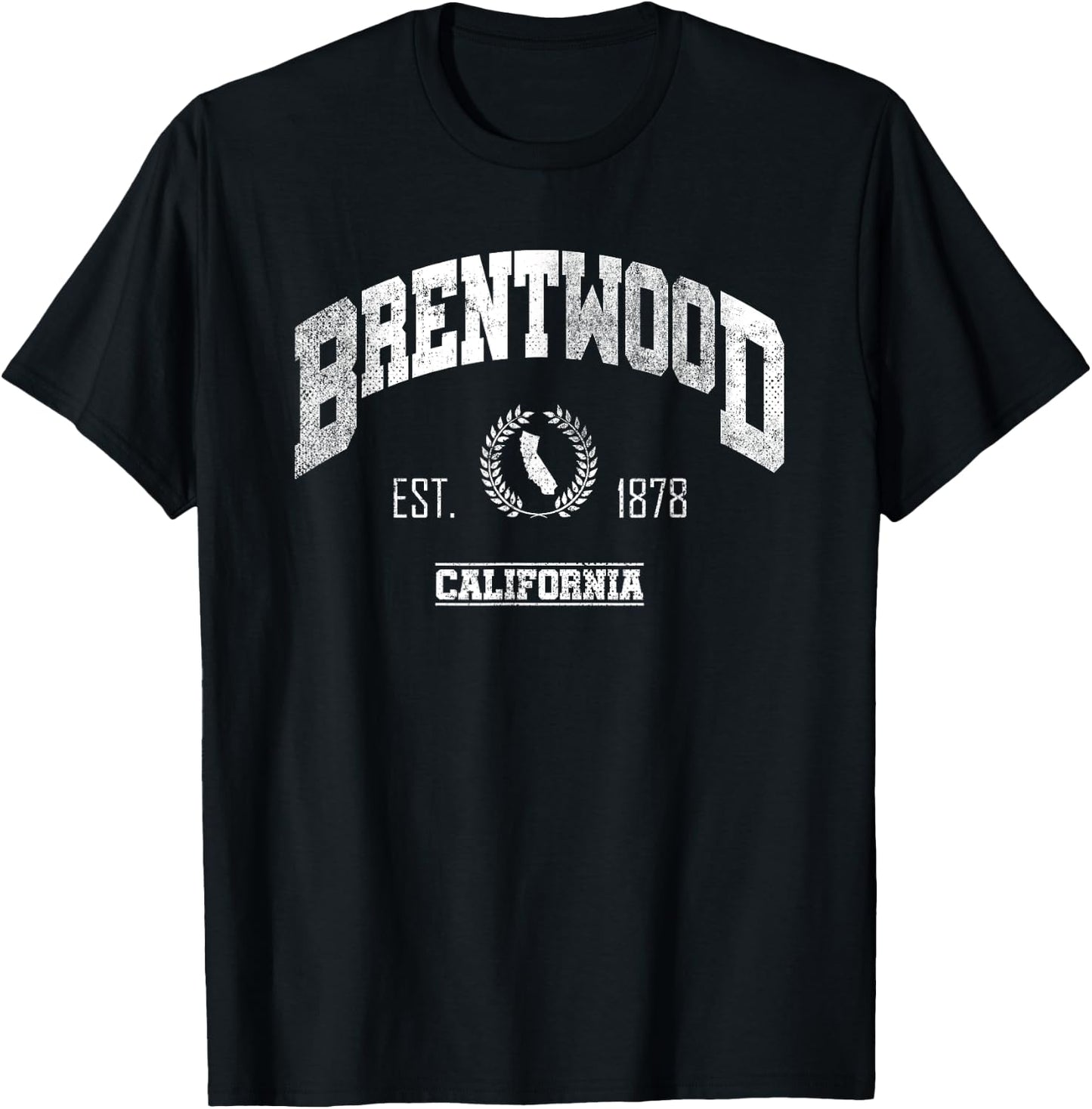 Brentwood CA | California | Vintage Throwback T-Shirt - T-Shirt | Black
