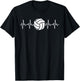 Cool Volleyball Heartbeat Design Men Women Volleyball Coach Small T-Shirt - T-Shirt | Black