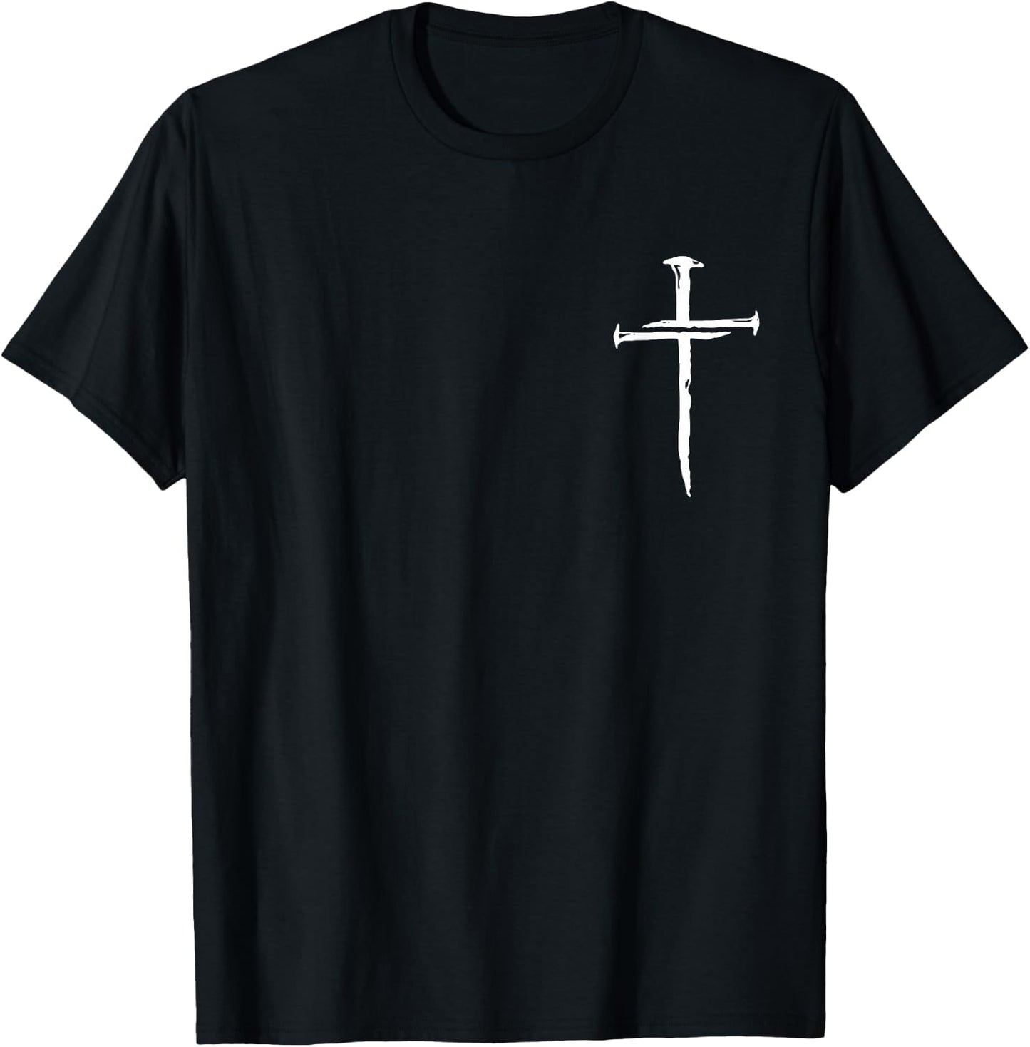 Modern Christian Faith Apparel Gifts Christian Minimalist Religious Jesus Christ Three Nails Cross T-Shirt - T-Shirt | Black