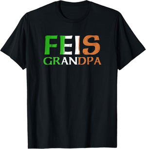Feis Grandpa Irish Flag T-Shirt - T-Shirt | Black