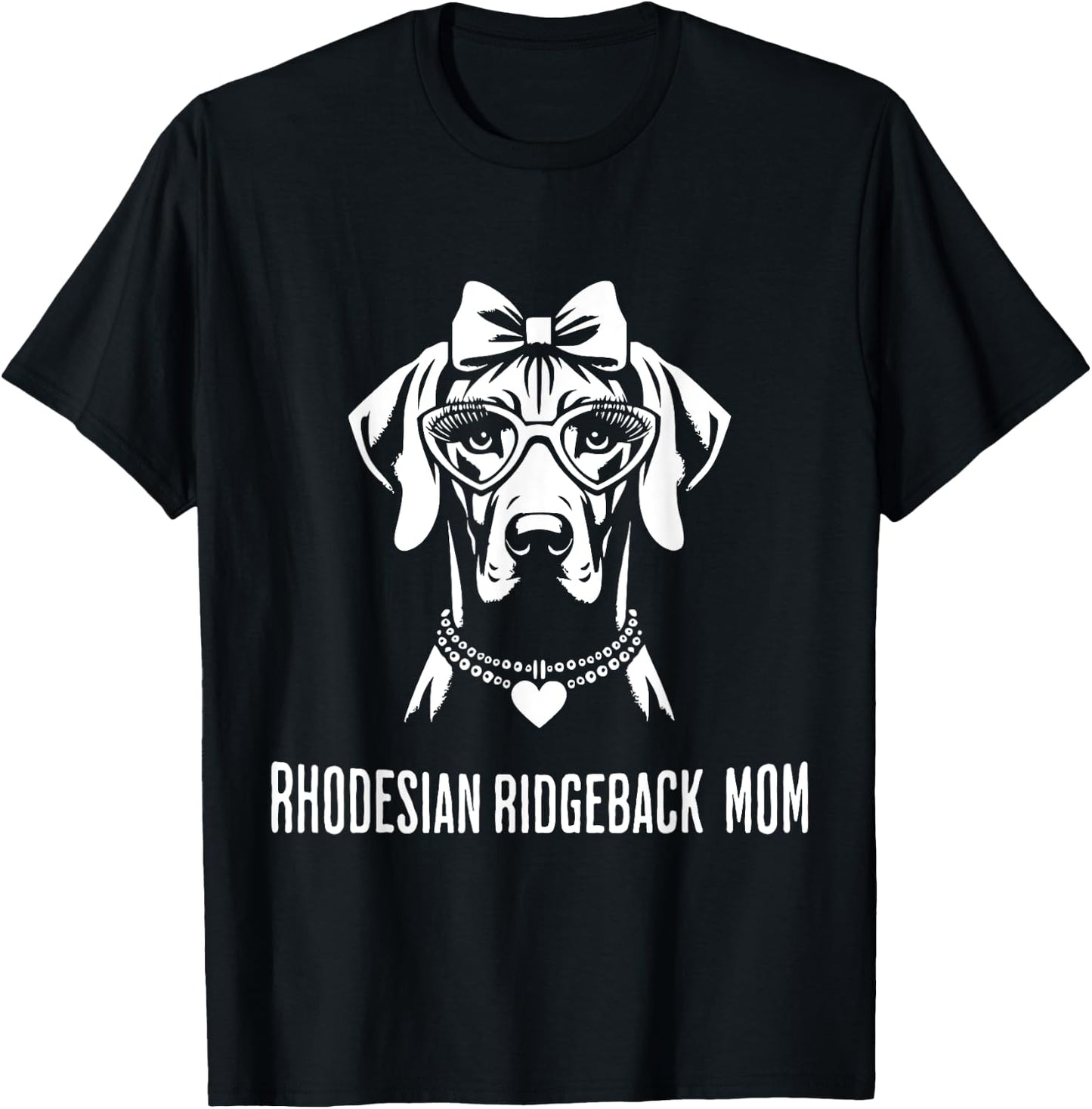Rhodesian Ridgeback Mama Hund Herz Grafikdesign T-Shirt - T-Shirt | Black