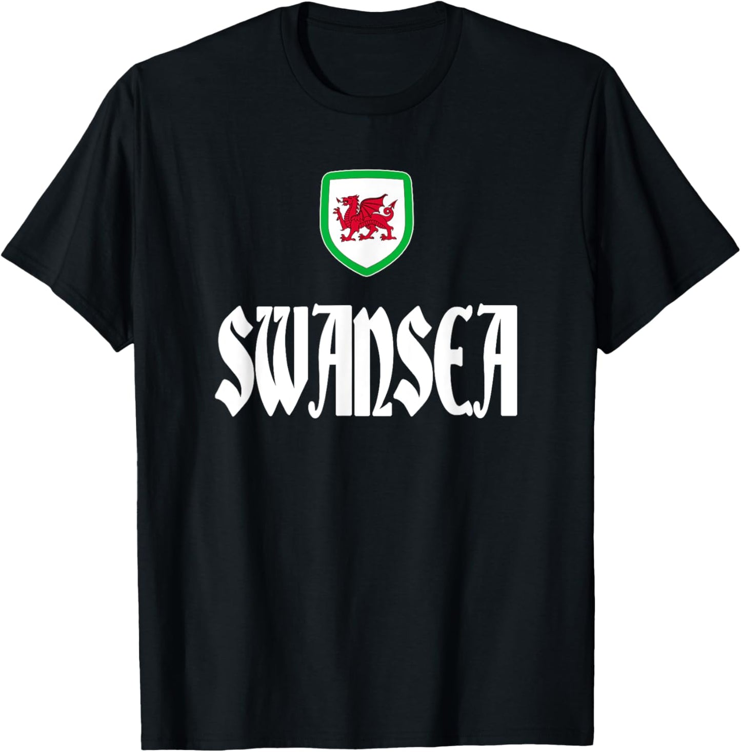 Swansea City Welsh Souvenir Travel T-Shirt - T-Shirt | Black