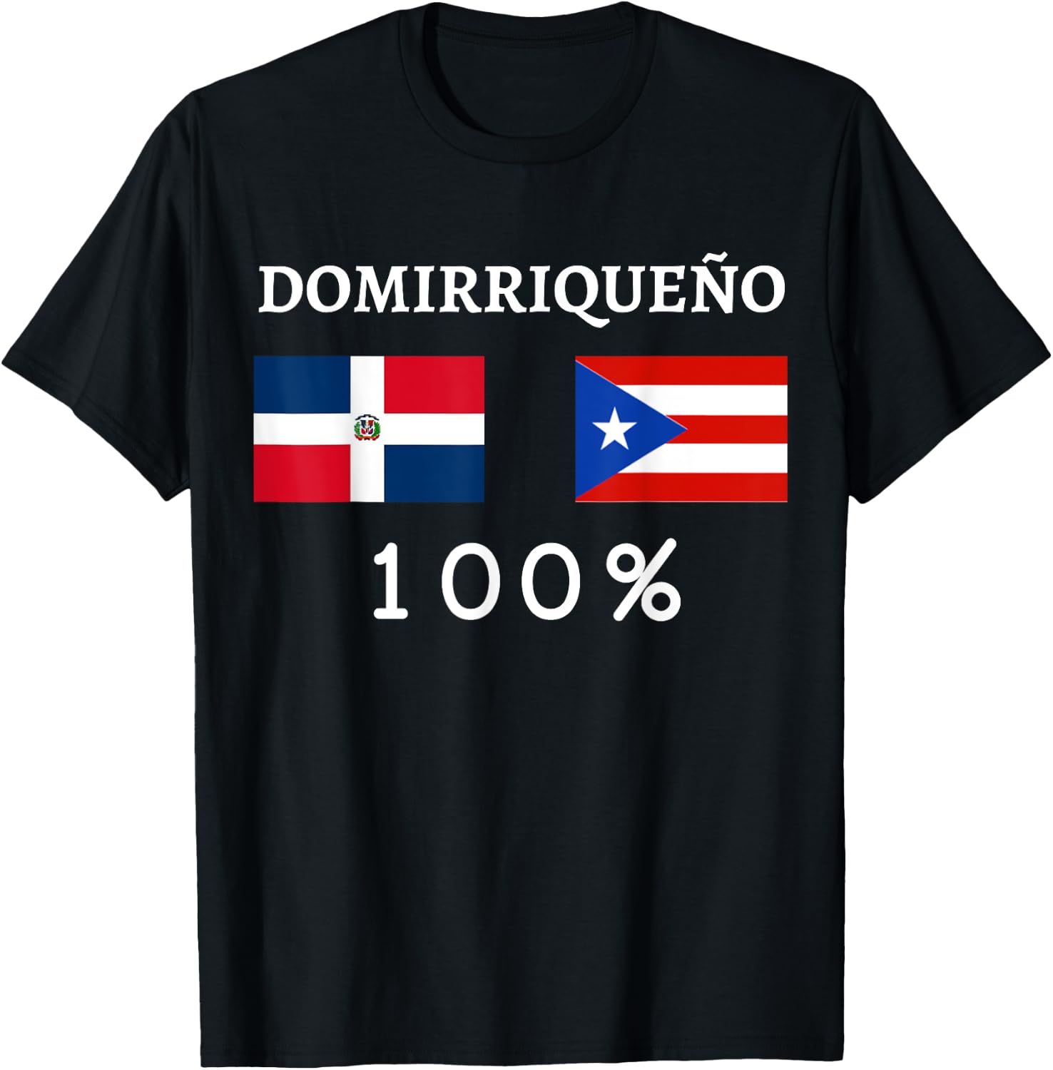 Dominican Republic and Puerto Rico Domirriqueño Pride Gifts T-Shirt - T-Shirt | Black