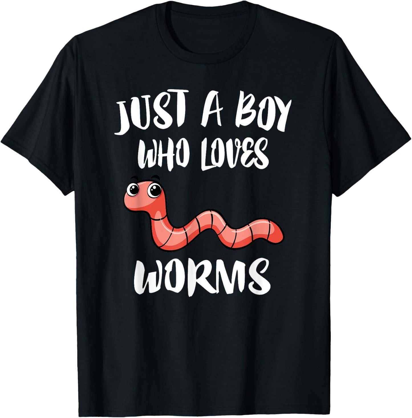 Just A Boy Who Loves Worms Animal Gift T-Shirt - T-Shirt | Black