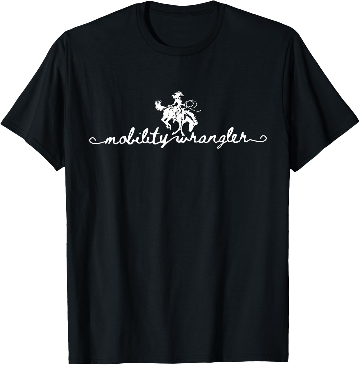 Mobility Wrangler Physical Therapy DPT PT PTA Western Cowboy T-Shirt - T-Shirt | Black