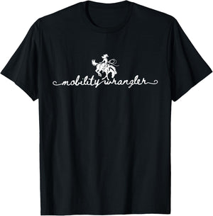 Mobility Wrangler Physical Therapy DPT PT PTA Western Cowboy T-Shirt - T-Shirt | Black