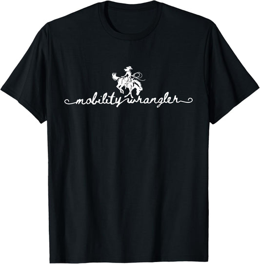 Mobility Wrangler Physical Therapy DPT PT PTA Western Cowboy T-Shirt - T-Shirt | Black