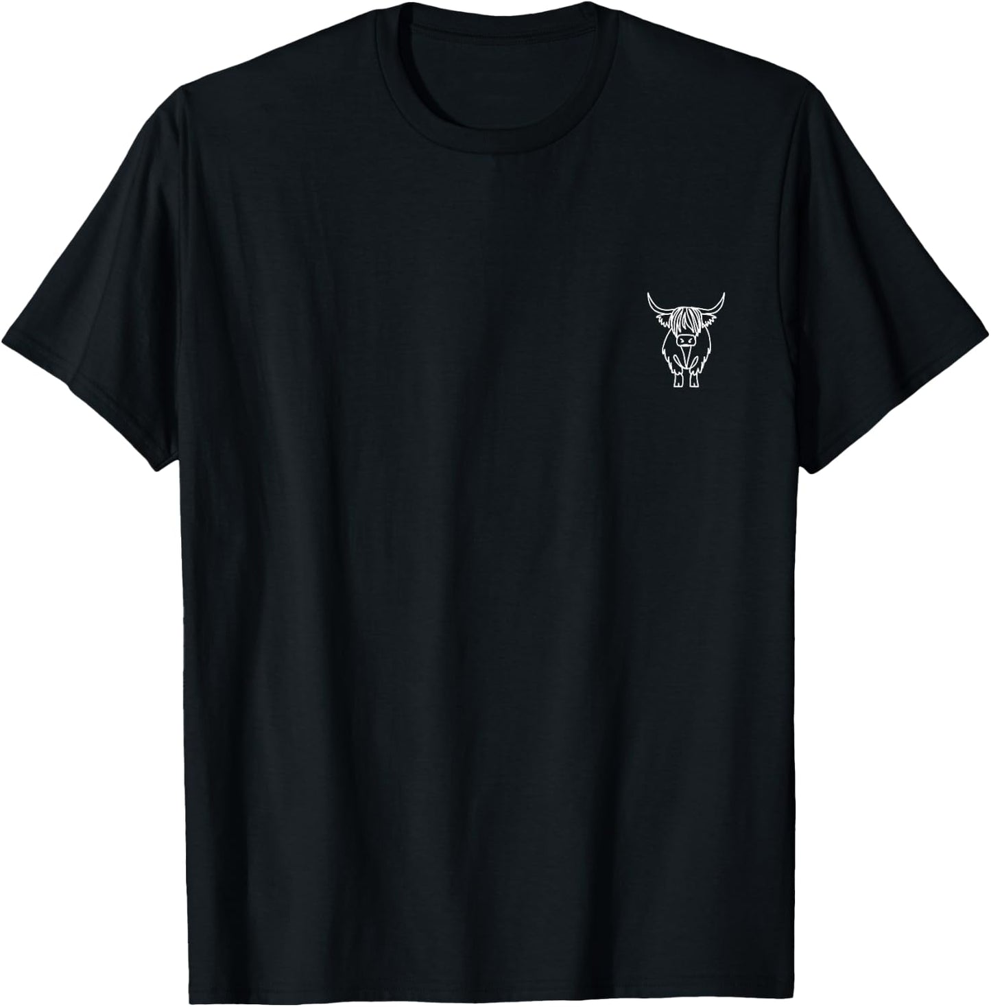 Highland Cow Minimalism , black T-Shirt - T-Shirt | Black