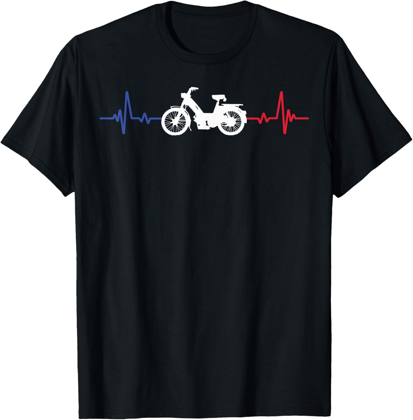 moped mob mobeur moped heartbeat humour , Black, S T-Shirt - T-Shirt | Black