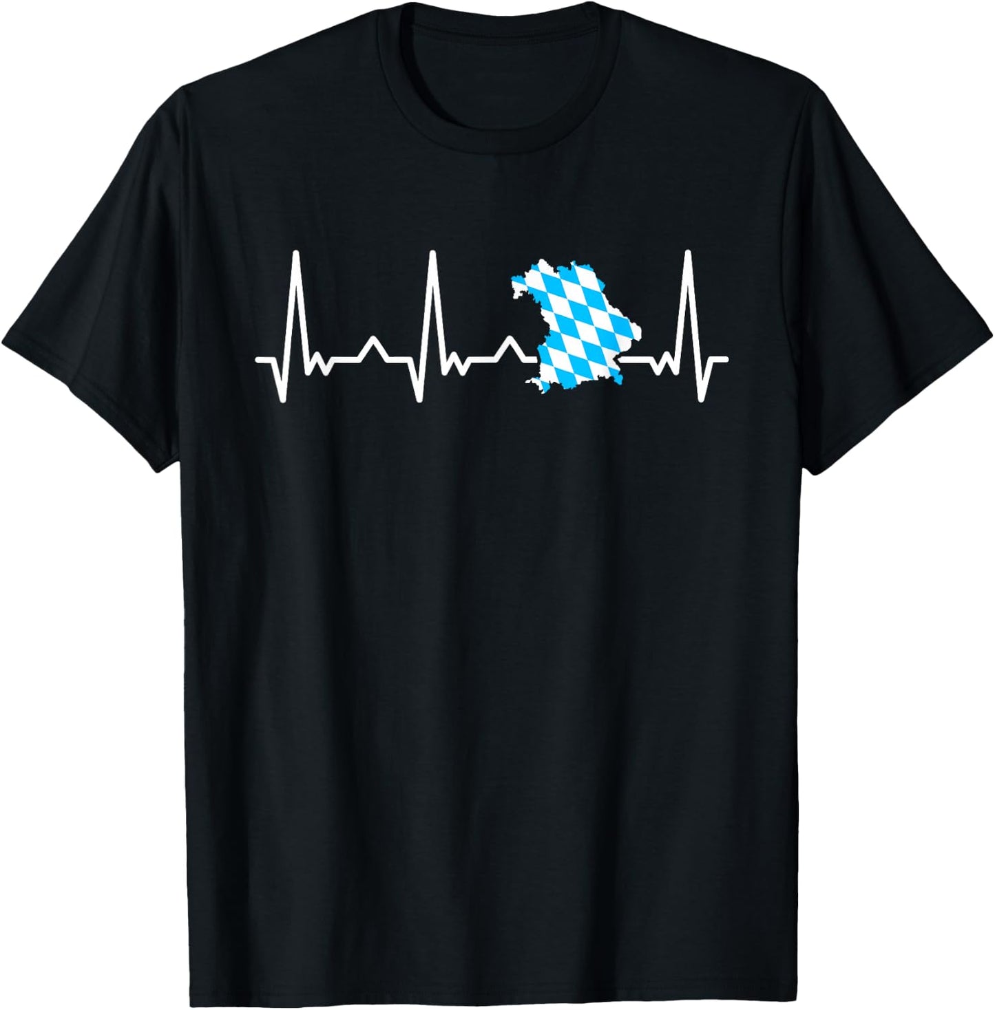 Bayern Herzschlag EKG Freistaat Bayern Bayerische Silhouette T-Shirt - T-Shirt | Black