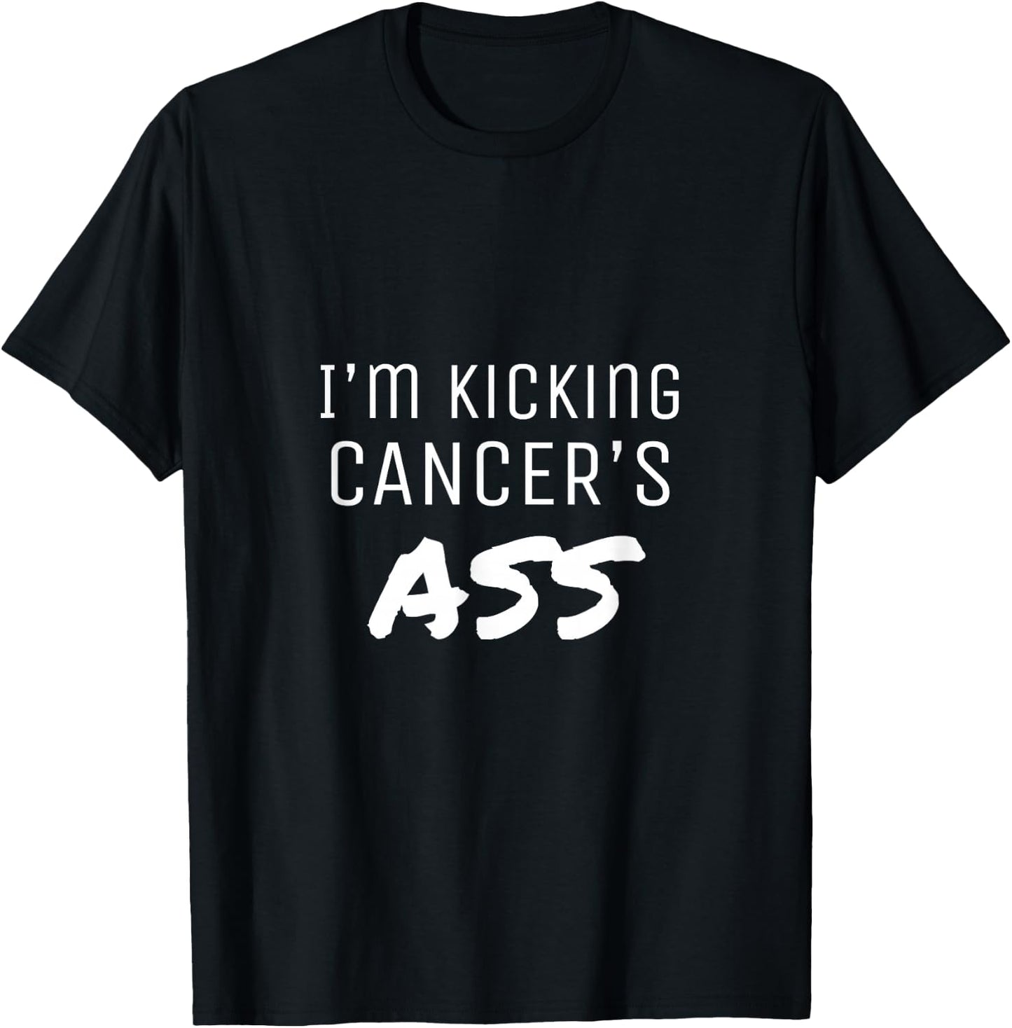 Cancer Sucks Clothing I'm Kicking Cancer's Ass Motivational - Women's Black Small Classic Fit Short Sleeve T-Shirt - T-Shirt | Black