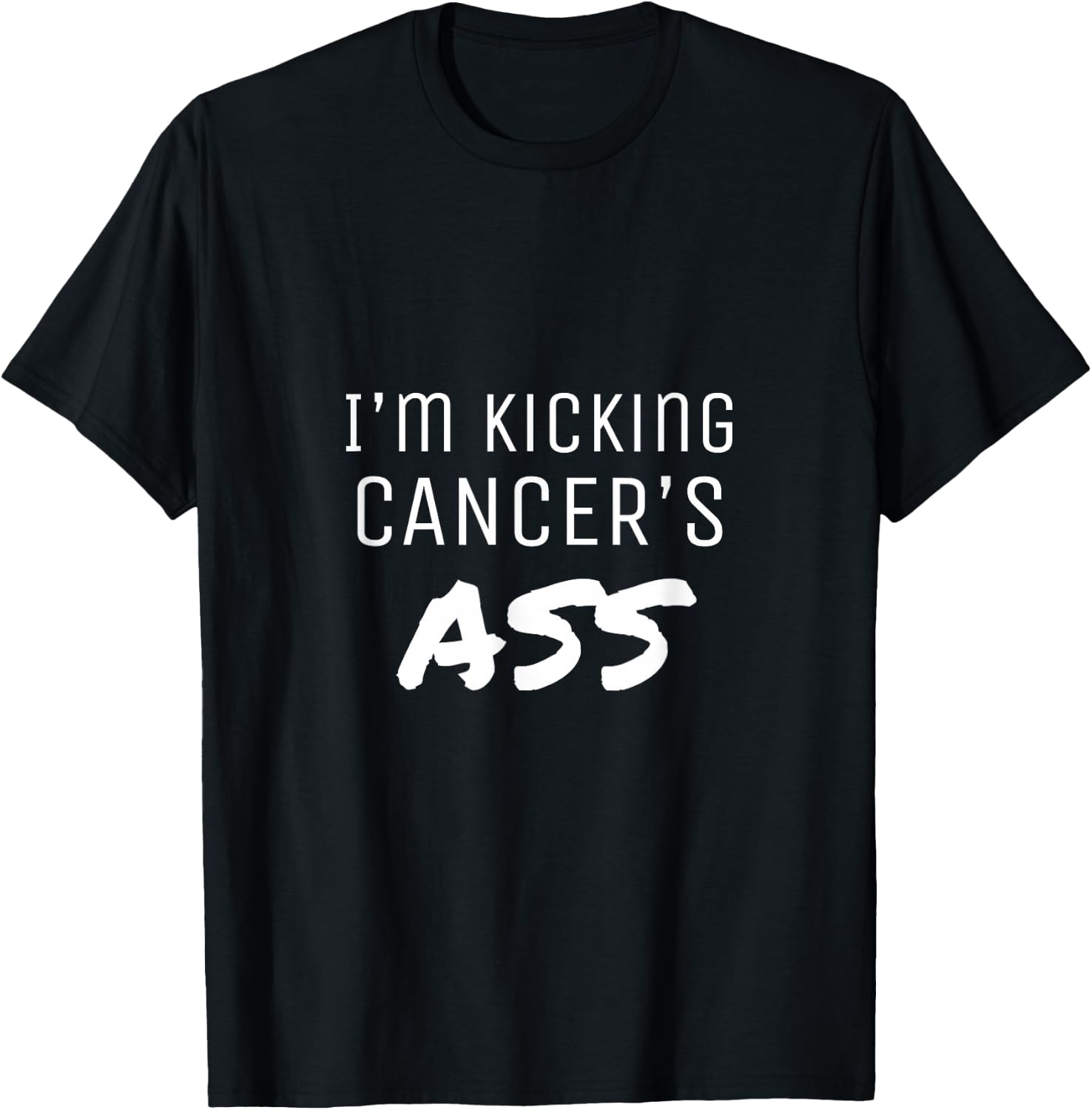 Cancer Sucks Clothing I'm Kicking Cancer's Ass Motivational - Women's Black Small Classic Fit Short Sleeve T-Shirt - T-Shirt | Black