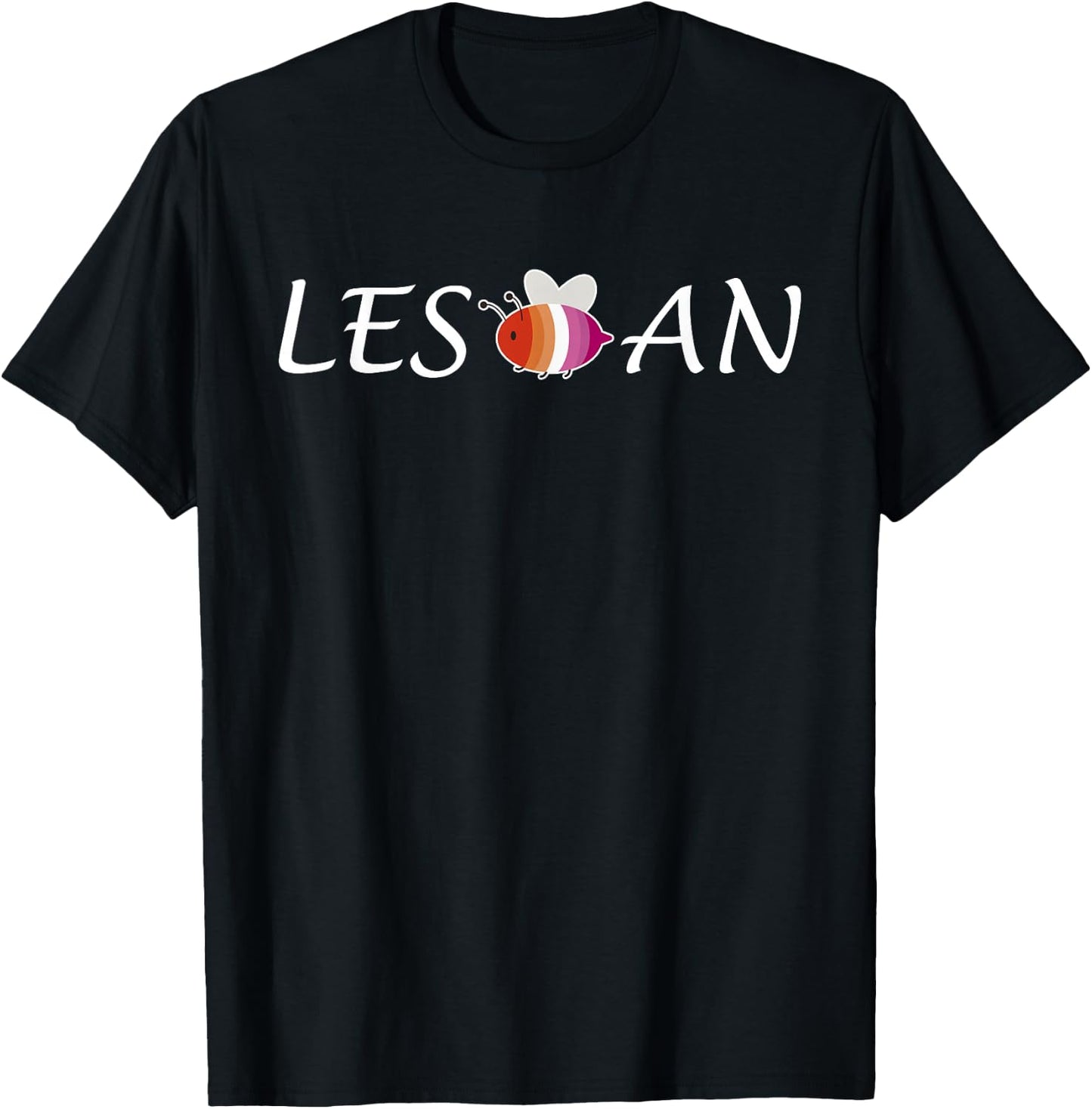 Les Bee An Funny Lesbian Pride Bee Joke Pun LGBTQ T-Shirt - T-Shirt | Black