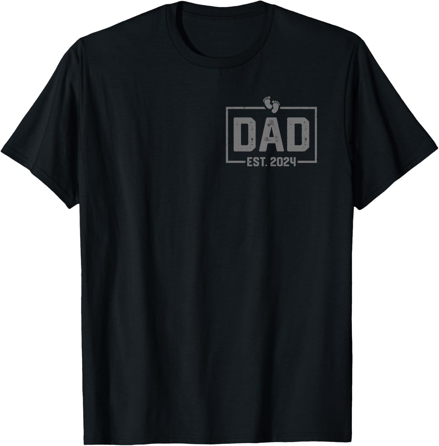Dad Est. 2024 Dad 2024 Logo New Dad Fathers Day T-Shirt - T-Shirt | Black