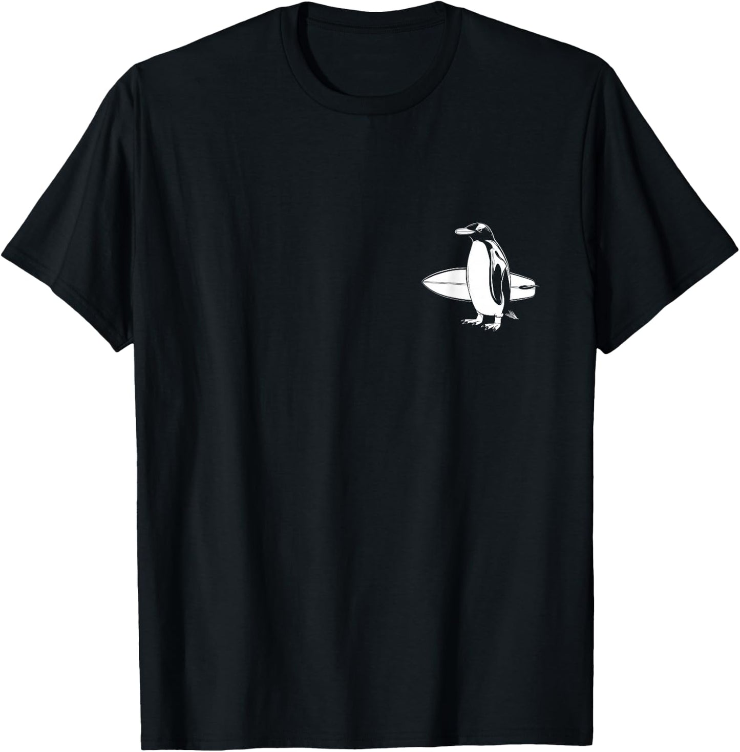 Surfer Penguin Surf Board Surfing Funny Cute Surf T-Shirt - T-Shirt | Black