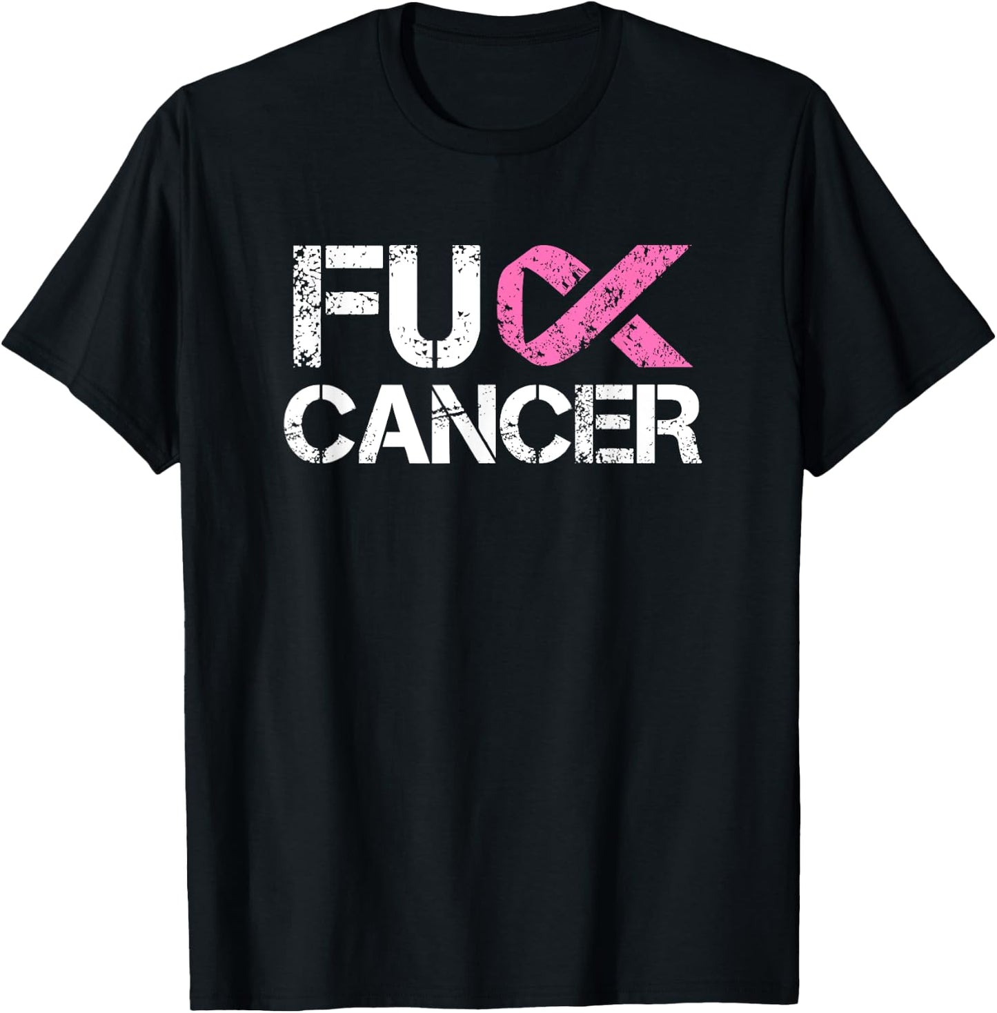 Fuck Cancer, Breast Cancer Support Shirt T-Shirt - T-Shirt | Black