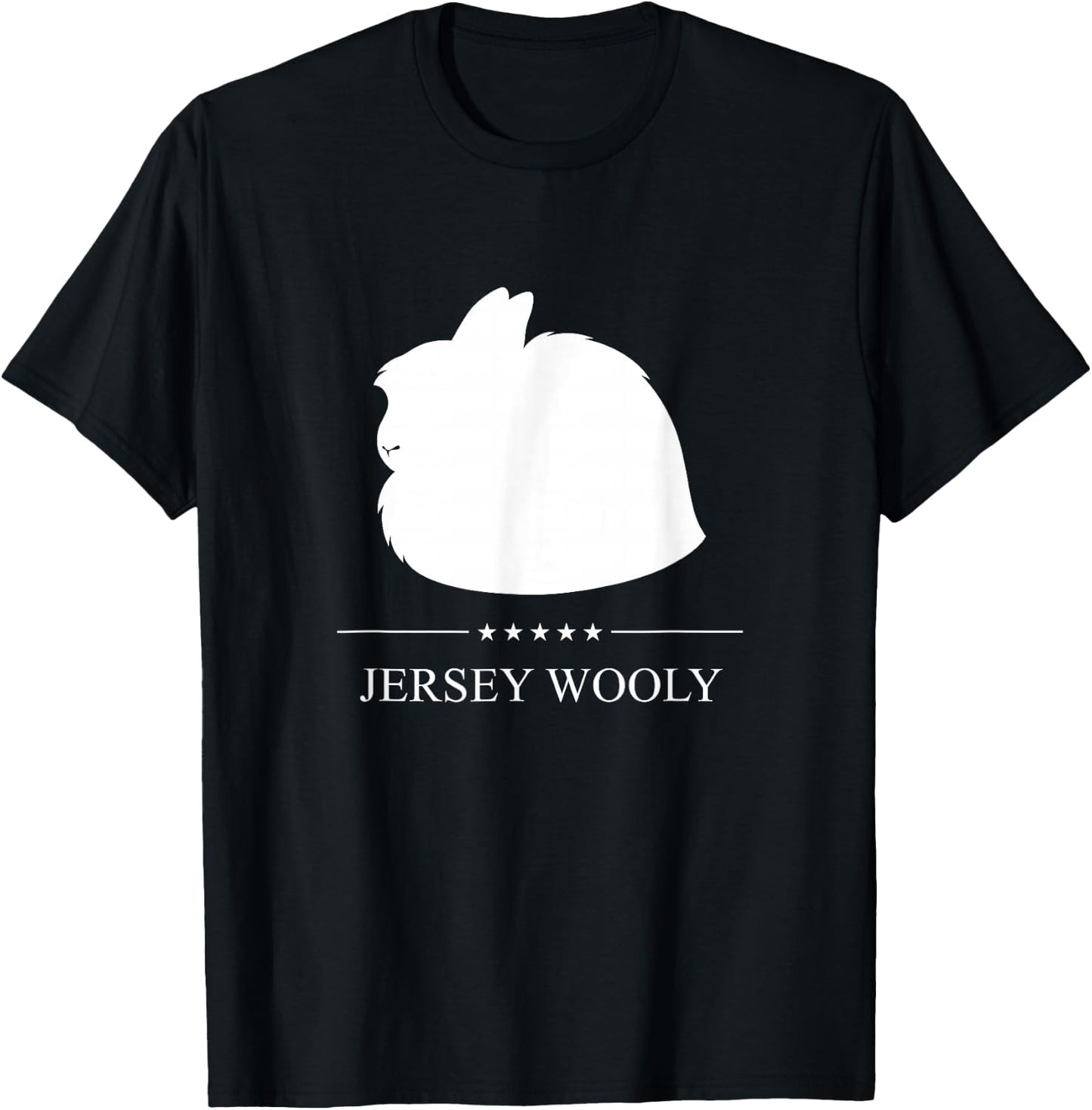 Jersey Wooly Rabbit White Silhouette T-Shirt - T-Shirt | Black