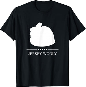 Jersey Wooly Rabbit White Silhouette T-Shirt - T-Shirt | Black