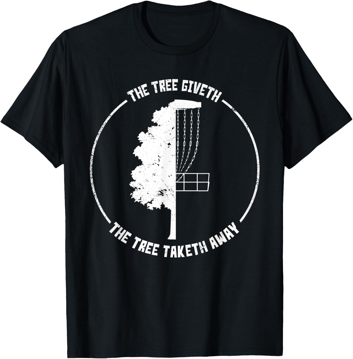 Discing Golf Funny Disc Sports Tree Icon Art Saying Design T-Shirt - T-Shirt | Black