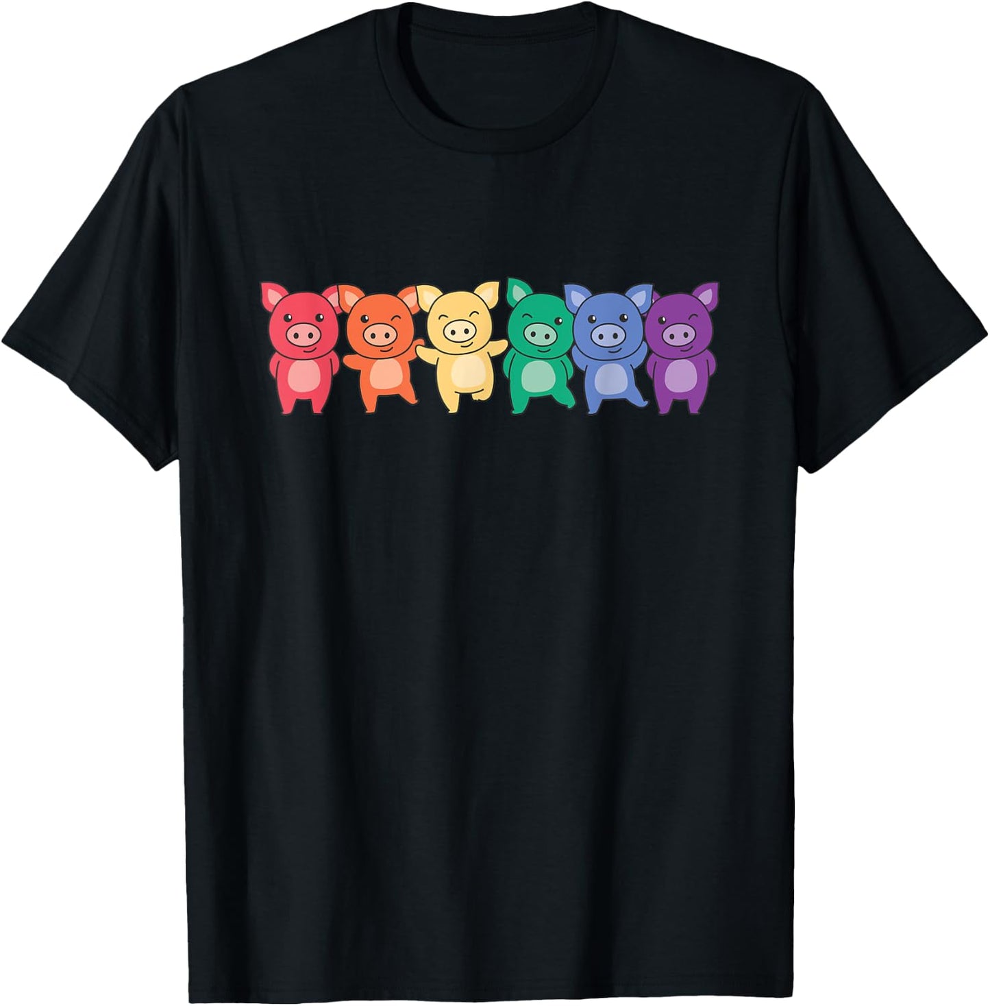 Rainbow Flag Pride Month Lgbtq Rainbow Pig T-Shirt - T-Shirt | Black