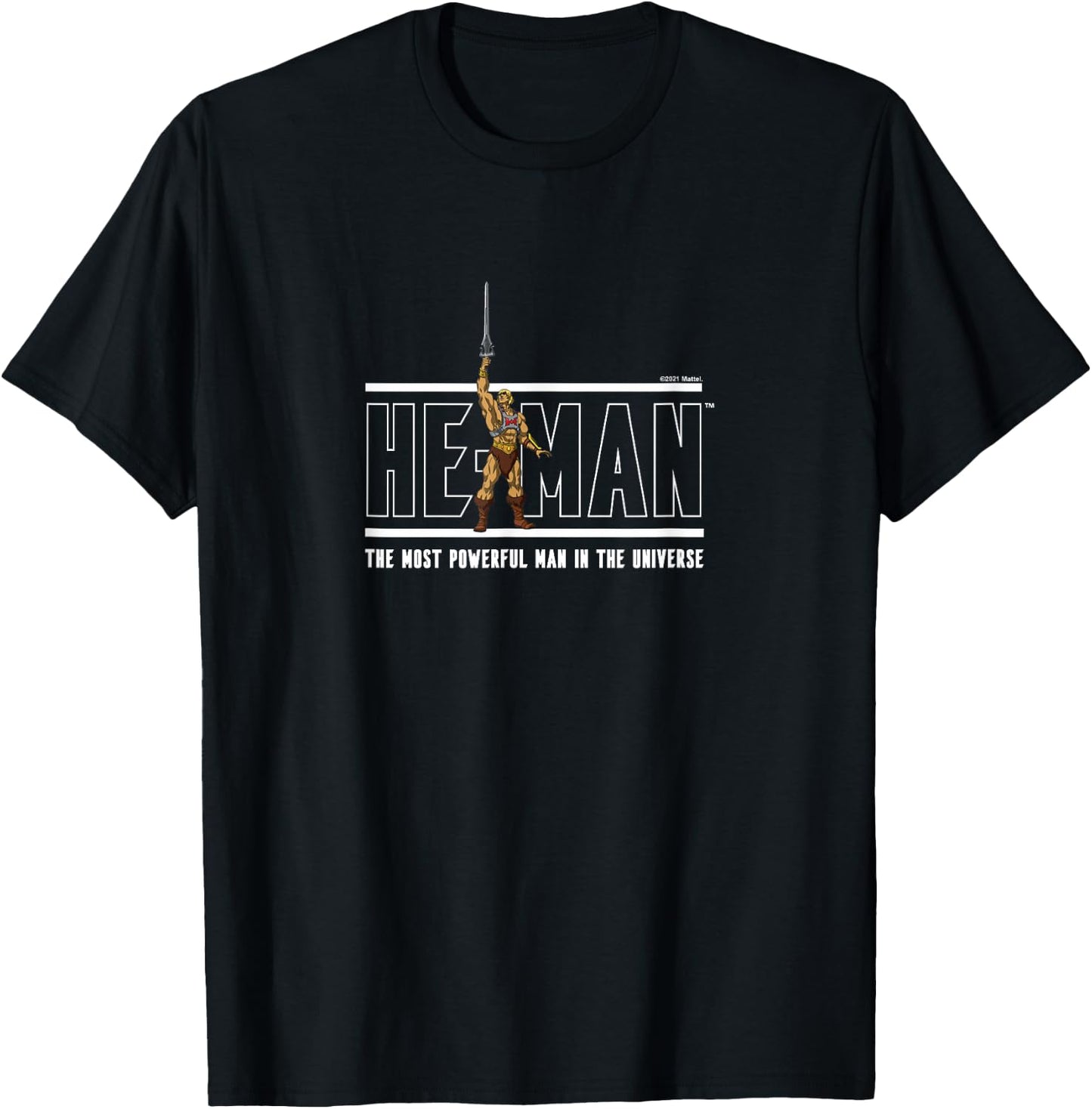 Heman The Mightiest Man of the Universe , black T-Shirt - T-Shirt | Black